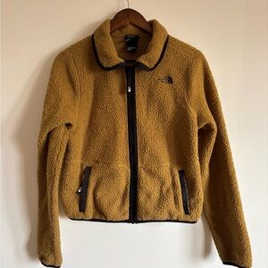 The North Face Mustard Sherpa Fleece with Black Trim